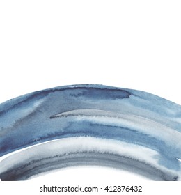 Vector abstract background - watercolor paint on white backdrop. indiego blue and gray stripes, modern design template element for "Save the date" cards, gift tags and package.