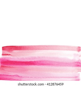 Vector abstract background - watercolor paint on white backdrop. Pink and red stripes, modern design template element for "save the date" cards, gift tags and package.