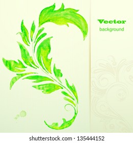 Vector abstract background with watercolor painting