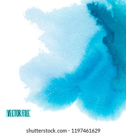 Vector abstract background. Watercolor splash has drawn manually blue, lilac tones.The place for the text. The abstract watercolor background painted manually. A watercolor spot in a vector.