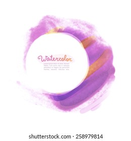 vector abstract background of watercolor stains and white frame
