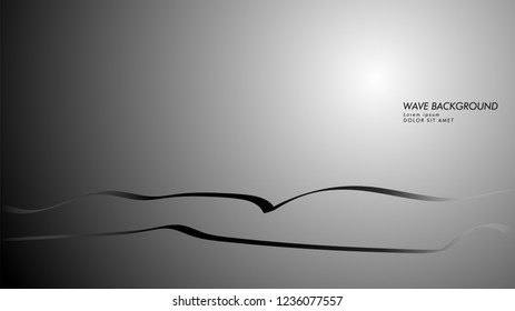 Vector abstract background with wave and line patterns. black white abstract wallpaper vector design