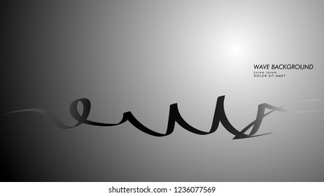 Vector abstract background with wave and line patterns. black white abstract wallpaper vector design