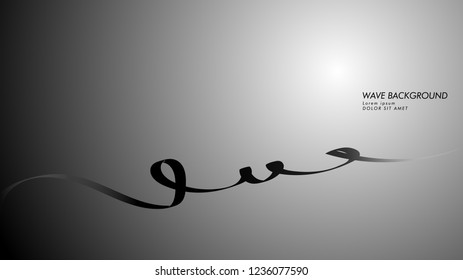 Vector abstract background with wave and line patterns. black white abstract wallpaper vector design