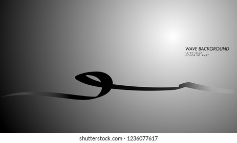 Vector abstract background with wave and line patterns. black white abstract wallpaper vector design