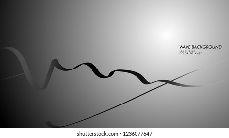 Vector abstract background with wave and line patterns. black white abstract wallpaper vector design