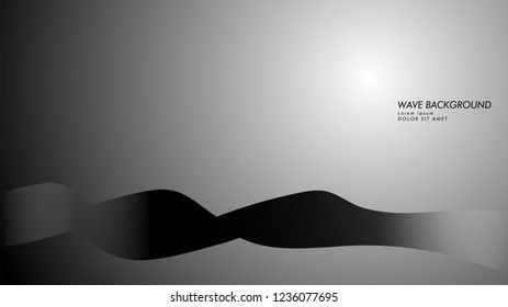 Vector abstract background with wave and line patterns. black white abstract wallpaper vector design