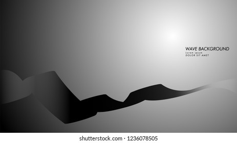 Vector abstract background with wave and line patterns. black white abstract wallpaper vector design