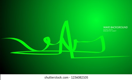 Vector abstract background with wave and line patterns. green abstract wallpaper vector design
