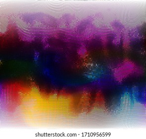 Vector abstract background with wave pixels. Color halftone texture.