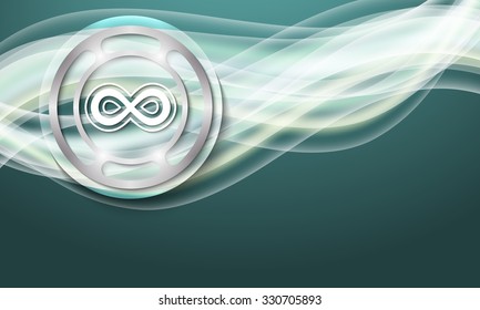 Vector abstract background with waves and infinity symbol