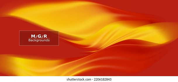 Fondo abstracto vectorial con ondas. Plantilla de presentación de rojo, naranja, amarillo.