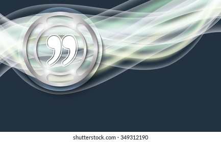 Vector abstract background with waves and quotation mark