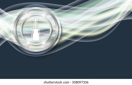 Vector abstract background with waves and screwdriver