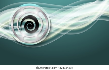 Vector abstract background with waves and spiral