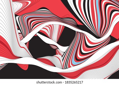 Vector abstract background with wavy and linear elements. An example of a design for the website and poster.