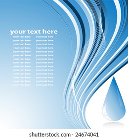 vector abstract background with wavy lines and water drop