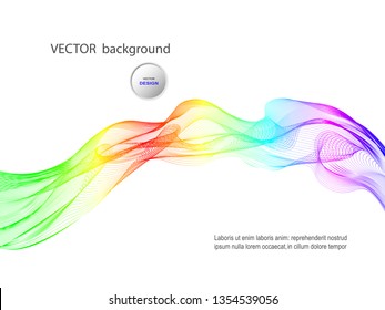 Vector abstract background for website, business card, flyer. Smooth Wavy Horizontal Gradient Curvilinear Lines on a white background. eps10