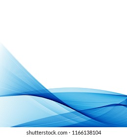 Vector abstract background. White blue wave background.