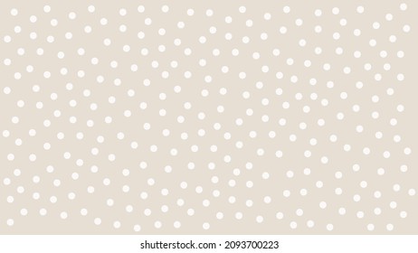 Vector abstract background with white polka dots on tan background. Neutral, abstract background. Copy space.