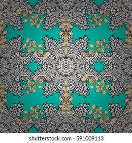 Vector abstract background with white repeating elements on a blue background. Seamless oriental classic white pattern.