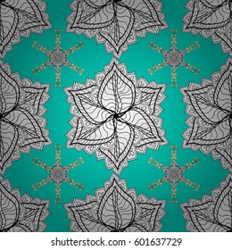 Vector abstract background with white repeating elements on a blue background. Seamless oriental classic white pattern.