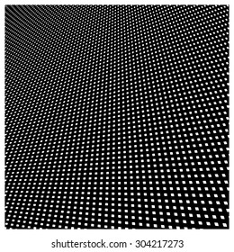 Vector abstract background of white square pattern on black background with perspective view.