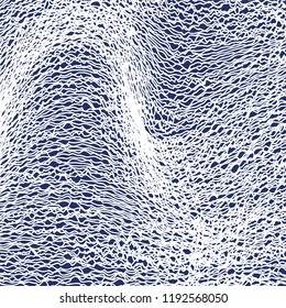 Vector abstract background with white web of lines on blue
