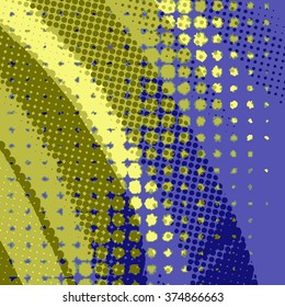 Vector abstract background from yellow and blue halftone