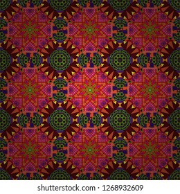 Vector abstract background in yellow, brown and green colors. Floor tiles, porcelain ceramic tile, geometric seamless pattern for surface and floor, marble floor tiles.