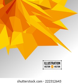 Vector abstract background of yellow fragments. Illustration of triangles