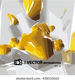 VECTOR ABSTRACT BACKGROUND, yellow and grey colors