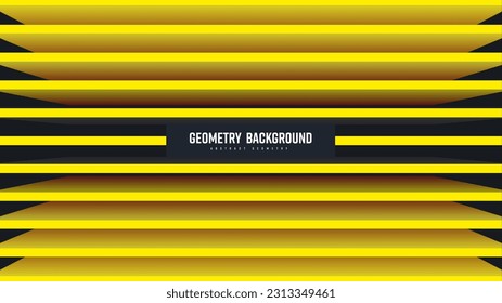 Vector abstract background with yellow horizontal lines, gradient shape blend 3d, geometric elements on a black backdrop. Illustration with a creative pattern,graphic design for business, presentation