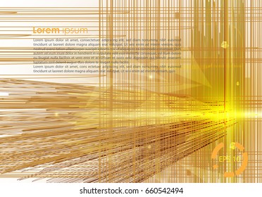 Vector abstract background with yellow texture and lines.