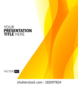 Vector abstract background with yellow waves. Presentation template.