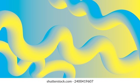 Vector abstract background with yellow-blue tube on yellow-blue bckgr for your design book,poster,postcard,label,sticker,t-shirt,web,print,etc.Beautiful gradient