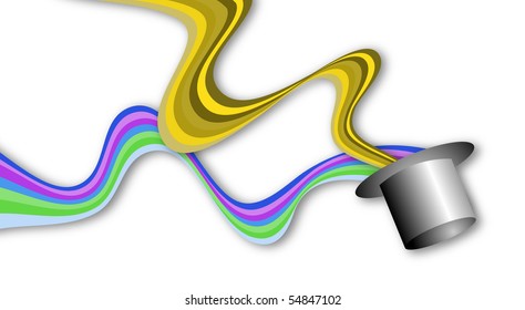 Vector abstract background for your design. A celebratory card. A hat with tapes.
