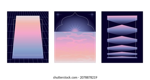 Vector abstract backgrounds and banners - gradient shapes and forms, graphic design templates for social media posts and stories with copy space for text