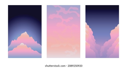 Vector abstract backgrounds and banners - gradient shapes and forms, graphic design templates for social media posts and stories with copy space for text
