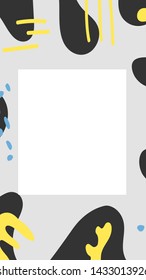 Vector abstract backgrounds with copy space for text or photo frames. Colored intersecting spots. Design templates for social media stories ,postcard.