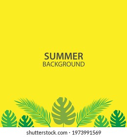 Vector of abstract backgrounds with copy space for text. Suitable for banners, posters, cover design templates, social media stories wallpapers with tropical leaves and plants in minimal simple