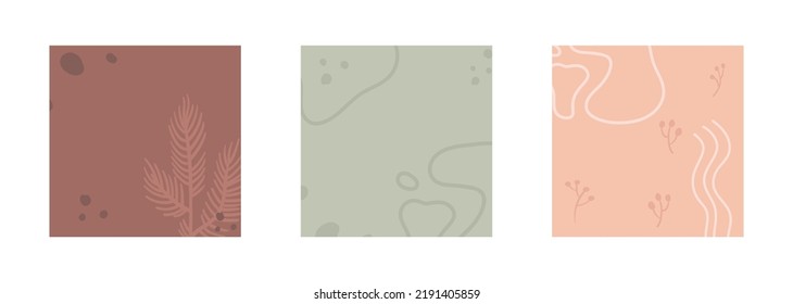  Vector abstract backgrounds with floral and organic elements. Texture design suitable for social media posts, mobile apps, banners design.