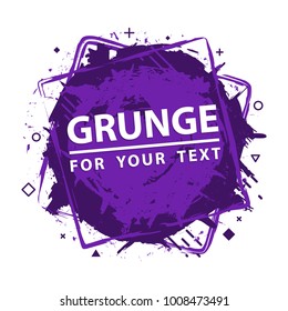 Vector abstract backgrounds with ink brush strokes and geometrical figure . Grunge border. Vector colorful paint splashes. Paint splat.  Grunge frame with space for your text.