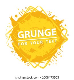 Vector abstract backgrounds with ink brush strokes and geometrical figure . Grunge border. Vector colorful paint splashes. Paint splat.  Grunge frame with space for your text.