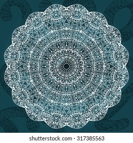Vector abstract backgrounds with mandala element. Decorative design. Vintage geometric textures. Background for card, web design and etc. 