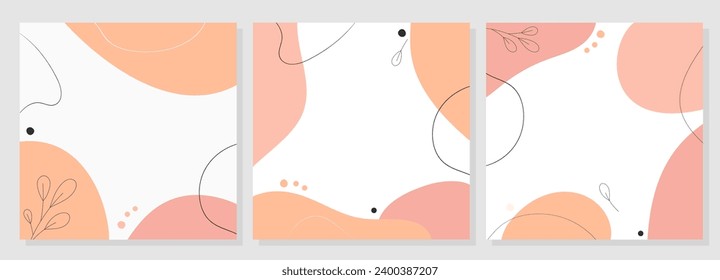 Vectores de fondo abstracto en color melocotón, colores pastel. Diseño para tarjetas, carteles, fondo de texto, venta, publicidad.