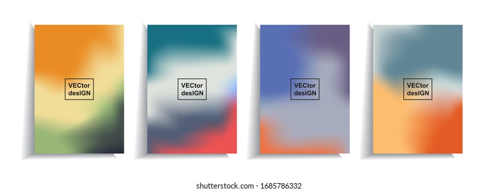 Vector abstract backgrounds set. Mesh gradient design.