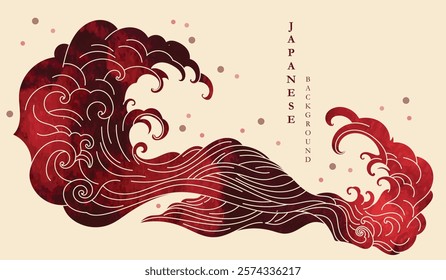 vector abstract backgroung, japanese pattern of nature luxury or premium products.logo design with trendy linear style.voucher, flyer, brochure.Menu book cover japan style vector illustration.