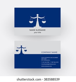 Vector Abstract Balance And Libra. Lawyer Business Card