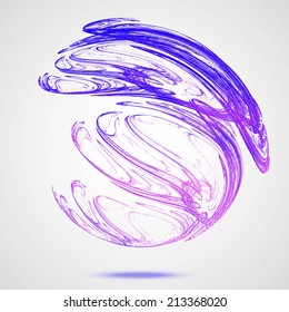 Vector abstract ball of curls. Design elements